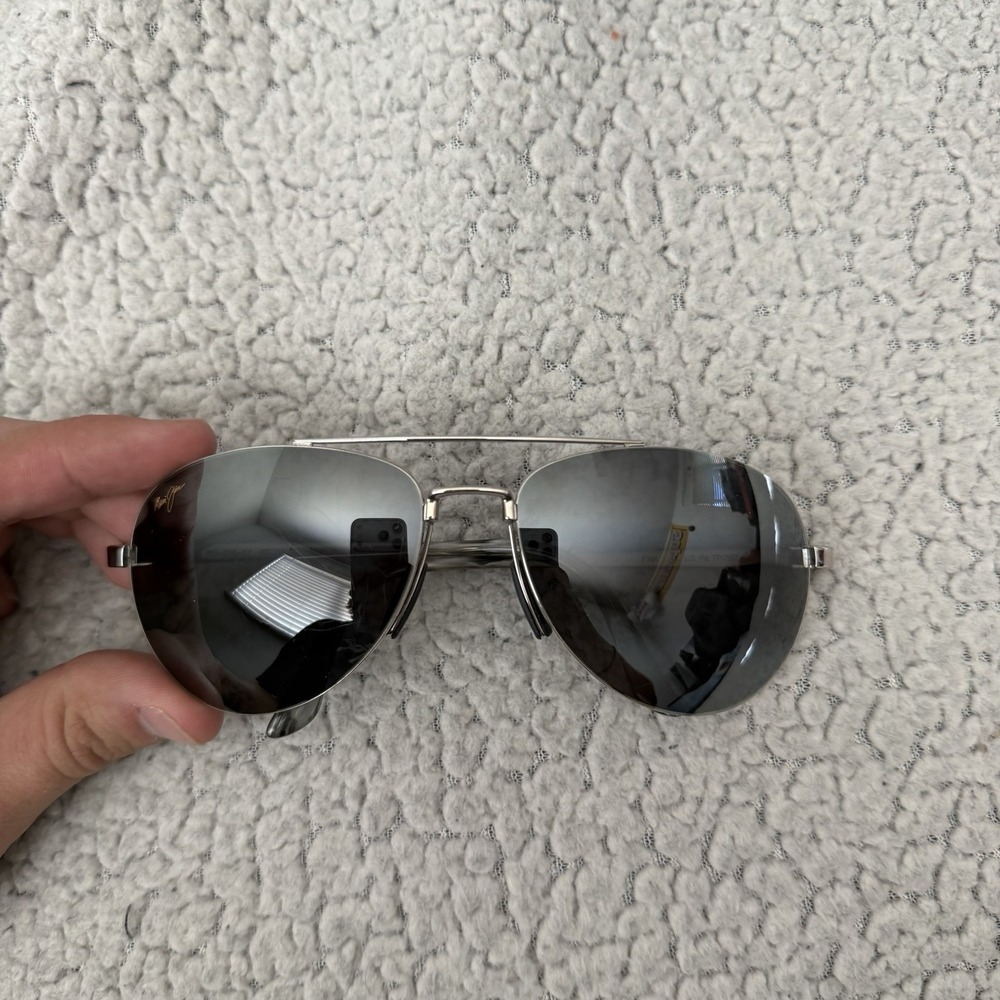 Maui Jim PILOT MJ210-17 Silver Gray Polarized Sunglasses made in Japan